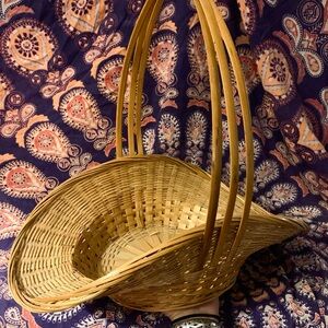 Vintage Hand Woven Gathering Basket